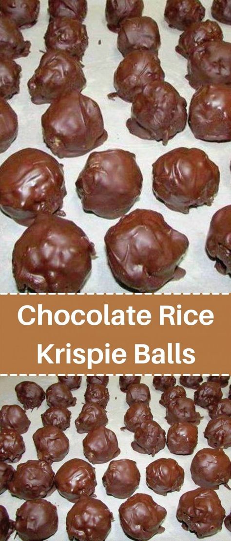 Chocolate Rice Krispie Balls Rice Krispie Balls, Peanut Butter Balls Easy, Rice Krispie Cakes, Rice Krispies Recipe, Peanut Butter Rice Krispies, Chocolate Rice Krispies, Chocolate Rice Krispie Treats, Easy Christmas Candy Recipes, Peanut Butter Balls Recipe