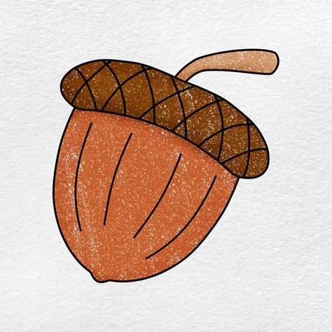 Draw an Acorn - HelloArtsy Acorn Drawing, How To Draw Painting, Thanksgiving Drawings, Texture Drawing, Drawing Guide, Perspective Drawing, Guided Drawing, Drawing Images, Drawing Lessons