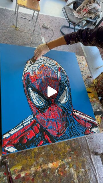 Gabriele Serrini on Instagram: "“Abstract Spiderman” 90x90cm - 35,4x35,4inches Acrylic paint on canvas #art #contemporaryart #spiderman #marvel #comicart #fanart" Marvel Art Canvas, Eminem Lose Yourself, Spiderman Canvas Art, Spiderman Canvas, Spiderman Painting, Marvel Paintings, Aurora Art, 8 Mile, Acrylic Paint On Canvas