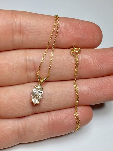 Solitaire Marquise Cut Diamond Pendant 14KT Yellow Gold | Etsy Diamond Solitaire Pendant, Solitaire Diamond Pendant, Vvs Diamond, Deco Engagement Ring, Stone Pendant Necklace, Art Deco Engagement Ring, Solitaire Pendant, Diamond Pendant Necklace, Marquise Cut