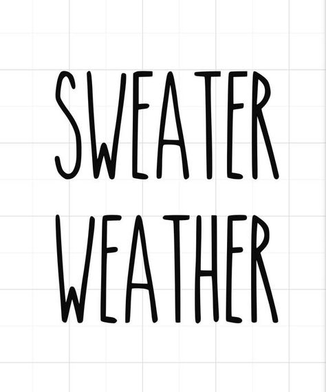 Sweater Weather SVG - Digital Product  Use this file to create projects with your Cricut or Silhouette machine. Project Ideas:T-ShirtsOnesiesPillowsGarden FlagsSignsEtc...You are purchasing an SVG file only. You will receive the file immediately upon purchasing. No physical product will be mailed.You are able to resize the image, use vinyl color of choice, etc...Shop all SVG’s & add to cart before checkout 👉🏼 https://etsy.me/2JLOuEI Sublimation Quotes, Machine Project, Vinyl Board, Cricut Help, Silhouette Earring, Fall Clipart, Flag Signs, Halloween Kitchen, Vinyl Shirts