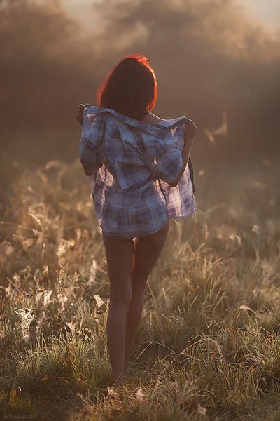 Absolutely LOVE the backlighting and the idea of underwear with no bra and a mans shirt coming half way off!! outdoor boudoir photography https://www.creativeportfolio.net/ Budiour Outfit Ideas, Bodouir Photoshoot Ideas Outdoor, River Shoot Photography, Plus Size Water Photoshoot, Western Bourdier Photoshoot, Country Bodouir Photoshoot Ideas, Flirty Pictures Ideas, Outdoor Boidour Poses, Outdoor Boudiour Ideas Fall