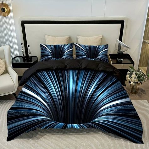 Polyester Duvet Cover Set (1*duvet Cover + 2*pillowcase - Temu Netherlands Queen Size Comforter, Black Duvet Cover, Floating Bed, 3d Abstract, Unique Beds, Bed Sets, Quilt Cover Sets, Kids Bedding, Comforter Set