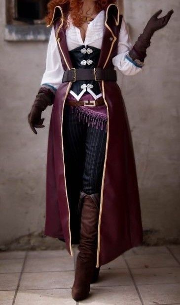 Fantasy Clothing Pirate, Pirate Clothing Reference, Pirate Jacket Drawing, Pirate Captain Outfit Male, Adventuring Outfit Dnd, Neck Scarf Drawing, Dnd Rouge Outfits Inspiration, Winter Pirate Outfit, Formal Pirate Outfit