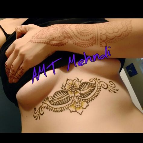 Underboob Henna by AMT Mehndi Henna Underboob Tattoo, Underboob Henna, Chest Henna, Underboob Tattoo, Hand Henna, Polynesian Tattoo, Hand Tattoos, Henna, Tattoos