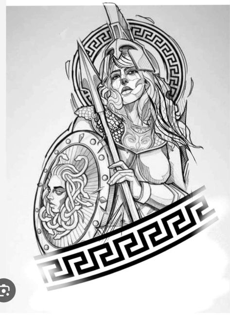 New Age Tattoo, Greek Goddess Tattoo, Circus Tattoo, Athena Tattoo, Norse Mythology Tattoo, Greek Goddess Art, Neo Tattoo, Animal Tattoo Ideas, Cool Tattoo Drawings