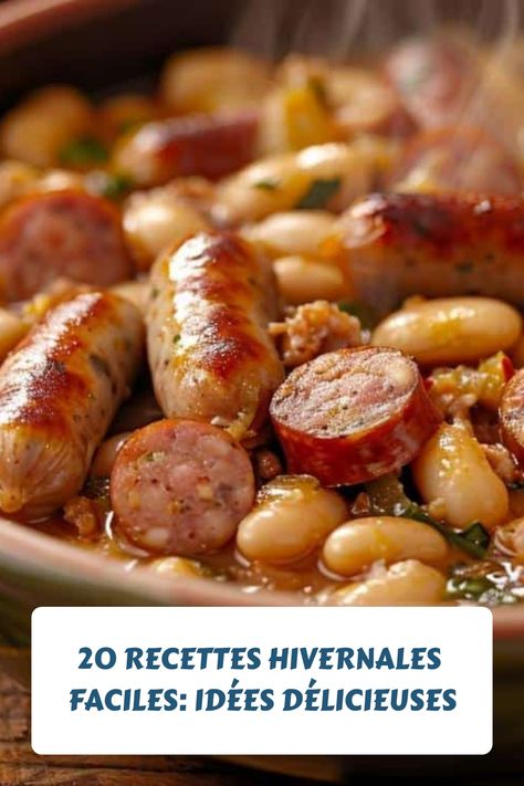 Saucisses et haricots mijotés dans une sauce. Cheap Meal Ideas, Easy Diner, Dinner Recipes Quick, Simple Family Meals, Meals Dinner, Cheap Meal, Budget Family Meals, Tasty Meals, Cheap Dinner Recipes