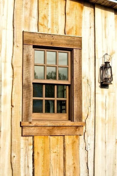 Harbor Fir Window Trim Rustic Windows Ideas, Log Home Window Trim, Cabin Window Trim, Diy Exterior Window Trim, Rustic Window Trim, Window Trim Interior, Farm Windows, Craftsman Trim Window, Exterior Window Trim Ideas