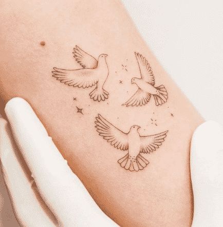 Two Doves Tattoo Design, Serpent And Dove Tattoo, Dove And Rose Tattoo, Dove Tattoo Meaning, Doves Tattoo, White Dove Tattoos, Small Dove Tattoos, Dove Tattoo Design, Dove Tattoos