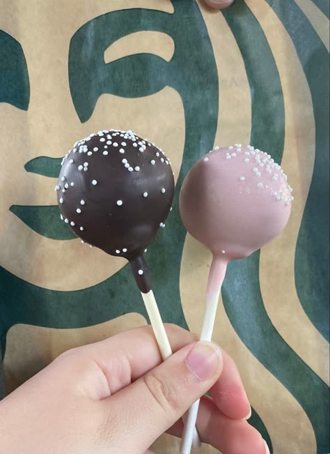 Cake Pop Aesthetic, Cake Pops Aesthetic, When Will It End, Starbucks Cake Pops, Starbucks Cake, Chocolate Cake Pops, Wedding Cake Cookies, Kawaii Cooking, Baked Dessert Recipes