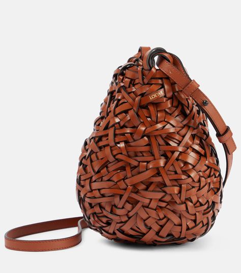 LOEWE Nest Small leather basket bag Leather Basket, Woven Leather Bag, Womens Designer Bags, Loewe Bag, Gucci Tote, Favorite Handbags, Braided Strap, Basket Bag, Woven Bag