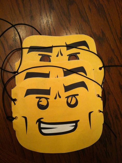 lego Masks Lego Masks, Lego Mask, Lego Baby, Paper Face Mask, Lego Theme, Party Zone, Lego Club, Lego Birthday Party, Lego Man