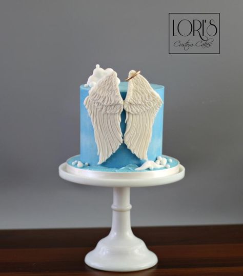 In loving memory - cake by Lori Mahoney (Lori's Custom Cakes) Memorial Birthday Cakes In Loving Memory, Memorial Cake Ideas, In Loving Memory Cake Ideas, Memorial Cake, Memorial Cakes In Loving Memory, Celebration Of Life Cake Ideas, Texans Cake, Peace Cake, Birthday Cake For Boyfriend