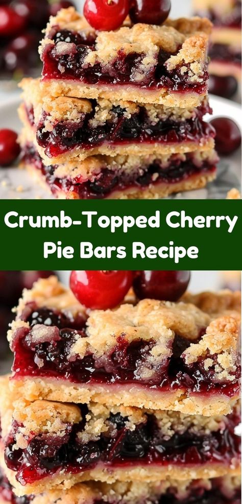 Want a new pie recipe idea? These Crumb-Topped Cherry Pie Bars are a fantastic choice! Indulge in cherry goodness with this dessert, perfect for those who love easy pie recipes Cherry Pie Bars Recipe, Cherry Pie Filling Recipes, Pie Bars Recipe, Cherry Pie Bars, Cherry Bars, Cherry Pie Recipe, Pie Bar Recipes, Pie Filling Recipes, Cherry Filling