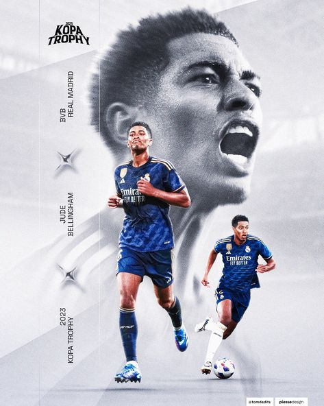 Jude Bellingham Real Madrid, Bellingham Real Madrid, Cool Poster Designs, Iptv Subscription, Desain Editorial, Sports Design Inspiration, Digital Marketing Design, Soccer Poster, Sport Poster Design