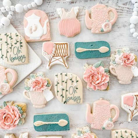 Minimal Tea Party, Time For Tea With The Mommy To Be, Winter Tea Party Baby Shower Ideas, Baby Girl Tea Party Shower Ideas, Tea With Mommy To Be Decor, Tee Time Or Tea Party Gender Reveal, Tea Party Baby Shower Cookies, Tea Time Baby Shower Ideas, A Baby Is Brewing Baby Shower Ideas Tea