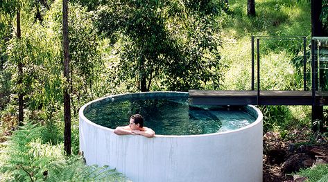 A gallery of our favourite plunge pools to get you in the al fresco mood | The Denizen Tank Pool, Stock Tank Pool, Stock Tank, Small Pools, Outdoor Spa, Have Inspiration, Small Pool, Natural Pool, Plunge Pool