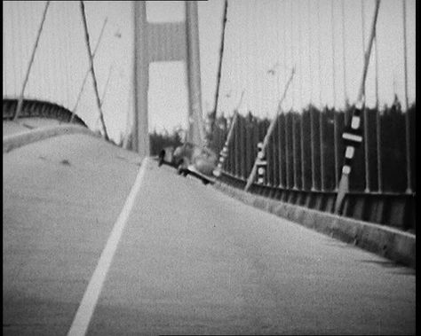 Tacoma Narrows Bridge is shaken by wind to destruction in this 1940 newsreel: http://www.britishpathe.com/video/tacoma-bridge-collapse/query/tacoma Cryptid Academia, Calatrava Bridge, Tacoma Narrows Bridge, Clifton Suspension Bridge Art, Washington State History, Toccoa River Swinging Bridge, Virtual Field Trips, Tacoma Washington, Bristol Suspension Bridge