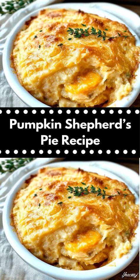 Looking for a new twist on a classic shepherd's pie recipe? Try this Pumpkin Shepherd’s Pie Recipe! A delicious blend of shepherd pie recipes and pumpkin recipes, perfect for dinner ideas and lunch recipes. Pumpkin Mash, Shepherd Pie, Savory Pumpkin, Jellied Cranberry Sauce, Shepherds Pie Recipe, Fall Comfort Food, Shepherd's Pie, Comfort Dishes, Shepherds Pie