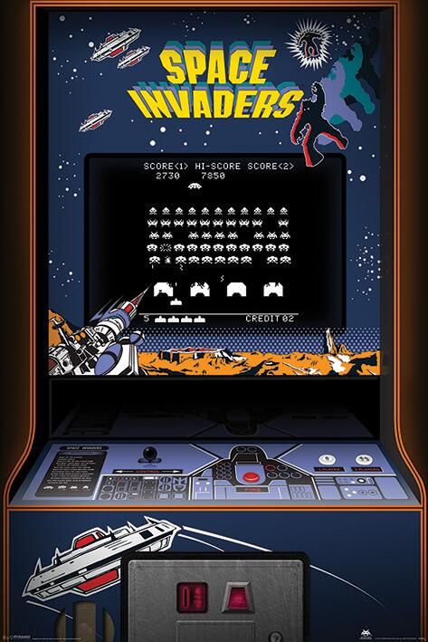 'Space Invaders' arcade game. Back in the day, we actually had to leave our homes and go to an arcade to play video games. Retro Games Art, Space Invaders Arcade, Old Arcade, Arcade Party, History Of Video Games, Retro Arcade Games, Arcade Video Games, Gameboy Color, Retro Gaming Art