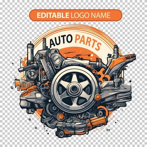 Psd auto parts logo | Free Psd #Freepik #freepsd #car-design #vintage-logo #garage-logo #car-graphics Auto Parts Logo Design, Car Parts Logo, Moto Logo Design, Motorcycles Logo Design, Motor Logo, Garage Logo, Fiesta Shower, Truck Logo, Moto Logo