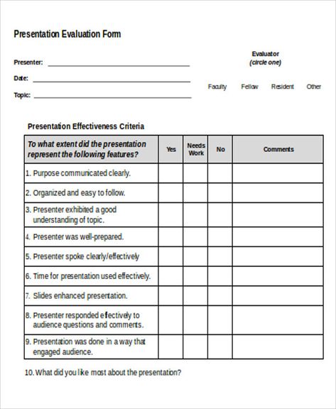 FREE 9+ Sample Presentation Evaluation Forms in MS Word Feedback Form Templates, Presentation Evaluation Form, Feedback Template, Student Presentation, Form Example, Evaluation Form, Order Form Template, Agenda Template, Presentation Skills