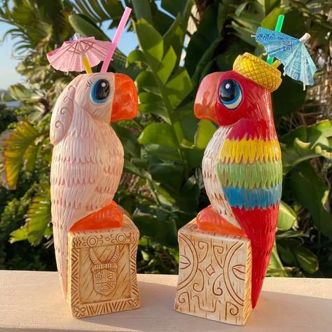 Enchanted Tiki Room Tiki Mugs Starring Jose and Rosita Tiki Tony, Tiki Mugs, Tiki Decor, Tiki Tiki, Tiki Mug, Enchanted Tiki Room, Disney Mugs, Tiki Room, Tiki Party