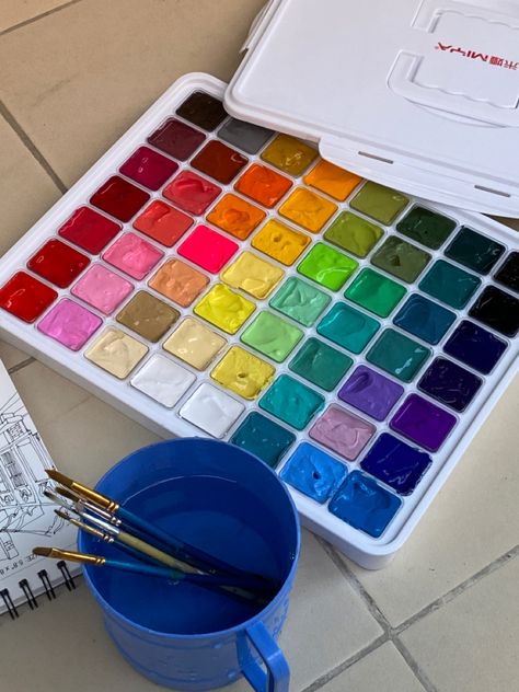 Drawing Supplies Aesthetic, Painting Supplies Aesthetic, Painting Set Up, Art Supplies List, Craft Organisation, Stationery Obsession, Art Supplies Storage, Art Painting Tools, Dream Craft Room