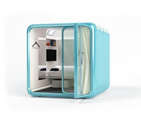 These terrifying sleeping pods mean you never have to leave work | CityMetric Sleep Box, Pod Hotels, Mini Cabin, How Can I Sleep, Sleeping Pods, Capsule Hotel, Hotel Concept, Micro House, Casa Container