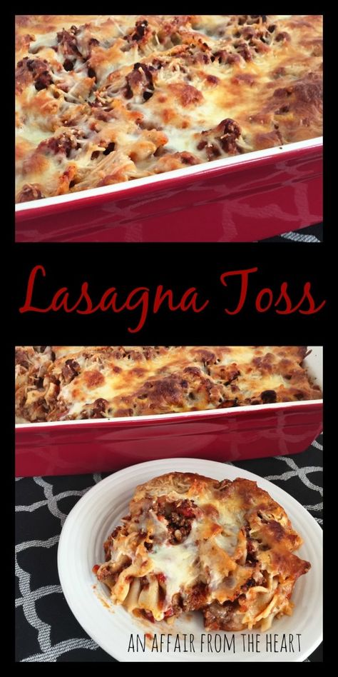 lasagna Toss Lasagna Toss, Weeknight Lasagna, Food Casseroles, Food Entrees, Easy Lasagna Recipe, Lasagna Roll, Traditional Lasagna, Cheap Easy Meals, Best Casseroles