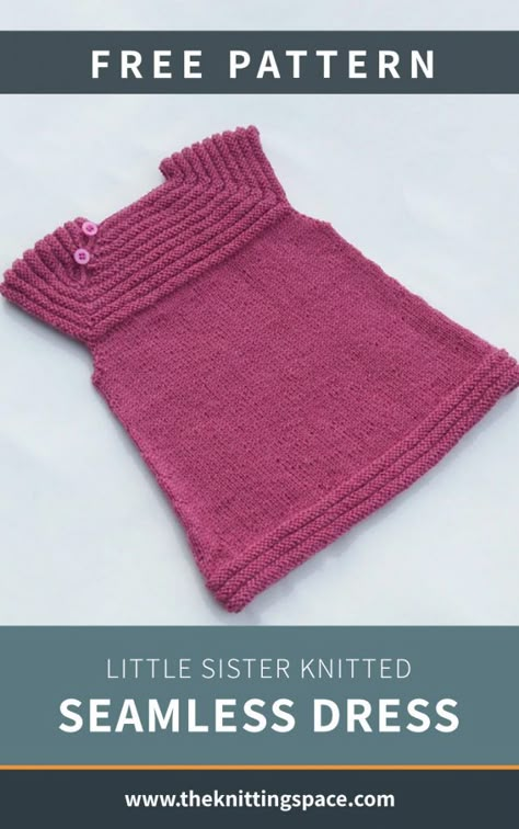 Knit Dress Pattern Free, Seamless Dress, Easy Baby Knitting Patterns, Dress Knitting Pattern, Summer Knitting Patterns, Girls Knitted Dress, Dress Knitting, Easy Knitting Patterns Free, Knit Dress Pattern