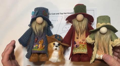 Duane D. King Duane D King Gnomes Patterns, Duane D King Gnomes, Diy Gnomes, Gnome Patterns, Gnomes Crafts, Tutorial Video, Top Hat, Needle Felting, Pattern