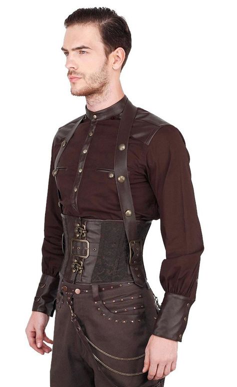 Steampunk Outfit Men, Arcane Fashion, Arcane Au, Steampunk Male, Steampunk Man, Steampunk Men, Best Waist Trainer, Corset Outfit, Modesty Panel