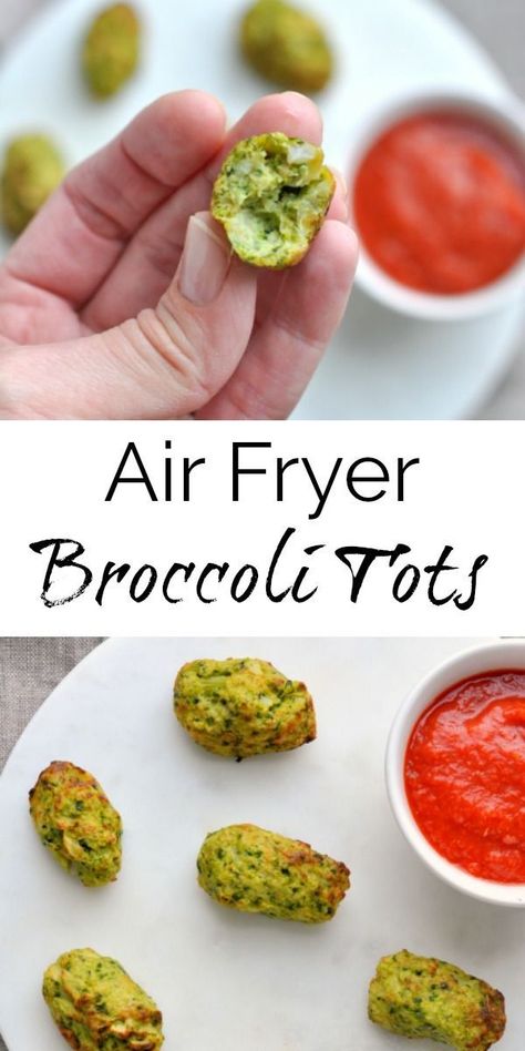 Keto Broccoli Recipes Air Fryer, Veggie Tots Air Fryer, Air Fryer Broccoli Bites, Broccoli Tots For Kids, Air Fry Broccoli Recipe, Air Fryer Toddler Recipes, Broccoli Air Fryer Recipes, Broccoli Cheese Tots, Broccoli Tots Recipes