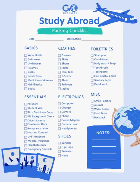 Summer Study Abroad Packing List, Study Abroad Outfits, Study Abroad Essentials, Abroad Outfits, Only Study, Study Abroad Packing List, Notes Motivation, Study Abroad Packing, Abroad Packing List