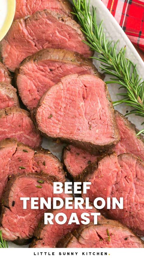 Garlic Roasted Carrots, Roast Beef Tenderloin, Beef Tenderloin Roast Recipes, Whole Beef Tenderloin, Mushroom Cream Sauce, Beef Tenderloin Recipes, Beef Tenderloin Roast, Mignon Steak, Tenderloin Roast