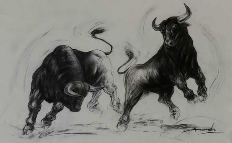 Bull Painting, Bull Art, Bull Tattoos, Mediums Of Art, Art Investment, Learn Art, Unique Paintings, Buy Paintings, Horse Painting