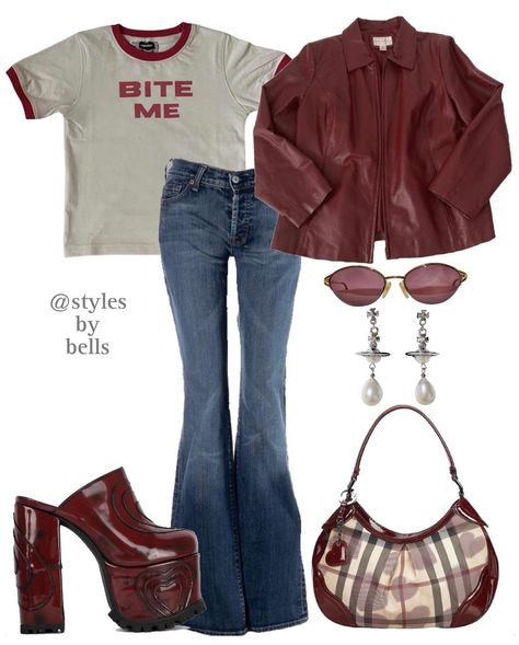 ＢＥＬＬＡ | red, everyone’s fav color for fall 🥀 choose your favorite <3 . . Brands tagged in post. Follow me @stylesbybells for more outfit inspo… | Instagram Rockstar Girlfriend, Outfits 70s, 70s Inspired Fashion, Fav Color, Downtown Outfits, 70s Outfits, Streetwear Aesthetic, I'm With The Band, Red Outfit