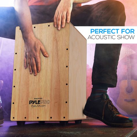 Pyle Acoustic Electronic Cajon Box Drum (PCJD50): Amazon.com.au: Musical Instruments Cajon Box Drum, Cajon Drum, Drum Box, Hand Percussion, 9 Volt Battery, Hand Drum, Percussion Instruments, Wooden Design, Snare Drum