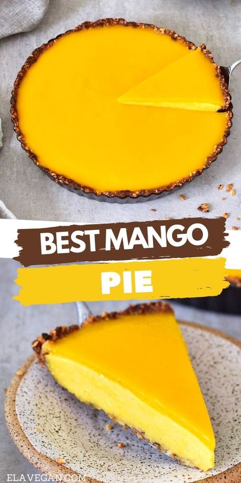 Mango Pie Recipe, Granola Crust, Deserturi Raw Vegan, Tarte Vegan, Mango Pie, Mango Tart, Mango Dessert Recipes, Cheesecake Tarts, Cheesecake Recipes Classic