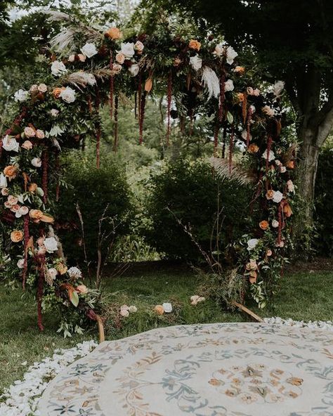 Glen Fuhrmeister on Instagram: "When you tell me you want a full moongate, you get a full moongate!! Photo: @jenniophoto Venue: @bellasalaevents Vintage Rug: @borrowmyvintage Floral: @uniqueeventsiowa" Wedding Moongate, Moon Gate, Black Wedding, Floral Designs, Tell Me, Vintage Rug, Real Weddings, Vintage Rugs, Floral Design