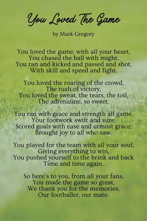 Football Poems, Sports Poems, Sunday League, Dad Poems, About Football, To Be Read, Football Quotes, Soccer Quotes, Playing Football