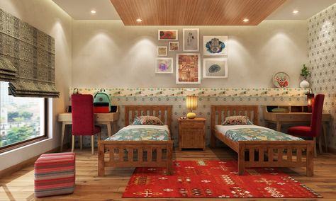 Dreamy Tales Room Design Indian, Stylish Kids Room, Indian Interior Design, Indian Interiors, Colorful Interior Design, Indian Home Design, Design Essentials, Indian Home, Cabinet Decor