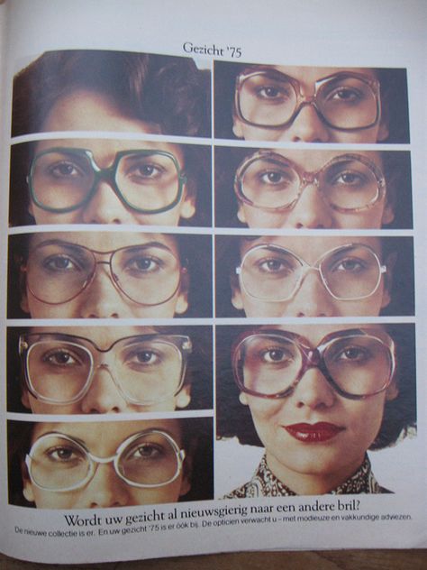 advert from 1975. It says 'Face 1975'. 70s Glasses Frames, Glasses 70s, 70s Glasses Eyeglasses, 1970s Glasses, 70s Glasses, 80s Glasses Frames, 80s Glasses, Funky Glasses, Eye Glasses Frames