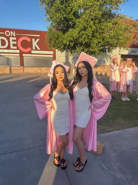 we did it🎓🎀 #az #fyp #parati #esthetician #pink | esthetician | TikTok Pink Esthetician, Creative Shot For Graduation, Unique Homecoming Mums, Pink Graduation Party, Pink Graduation, Graduation Cap Decoration Diy, Graduation Look, Graduation Pics, Graduation Gown