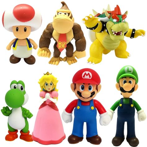 Figuras de acción de Super Mario Bros, juguetes de PVC de 14CM, conjunto de modelos de Luigi, Yoshi, Donkey Kong, seta, regalos de cumpleaños para niños _ - AliExpress Mobile Sonic Party, Mario Bros., Donkey Kong, Mario Kart, Super Mario Bros, Mario Bros, Super Mario, Mario, Better Living