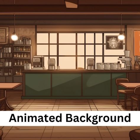 Sparkling Coffee, Coffee Shop Interior, Vtuber Background, Anime Coffee, Background Anime, Background Backdrop, Animated Background, Coffee Shops Interior, Background Ideas