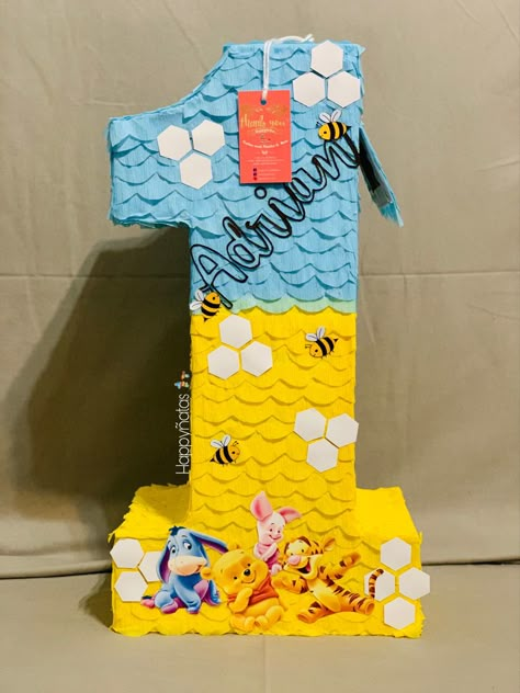 Winnie The Pooh Pinata 1st Birthdays, Winnie The Pooh Pinata, Boy Baby Shower Centerpieces, First Birthday Favors, Winnie The Pooh Party, Winnie The Pooh Themes, Horse Birthday Parties, Pooh Party