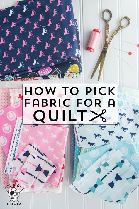 Tips and tricks on how to pick fabric for a quilt a part of the block of the month series on polkadotchair.com Choosing Fabric, Quilt Baby, Diy Spring, Block Of The Month, Quilting For Beginners, Quilting Techniques, Rag Quilt, Patch Quilt, Quilting Tips