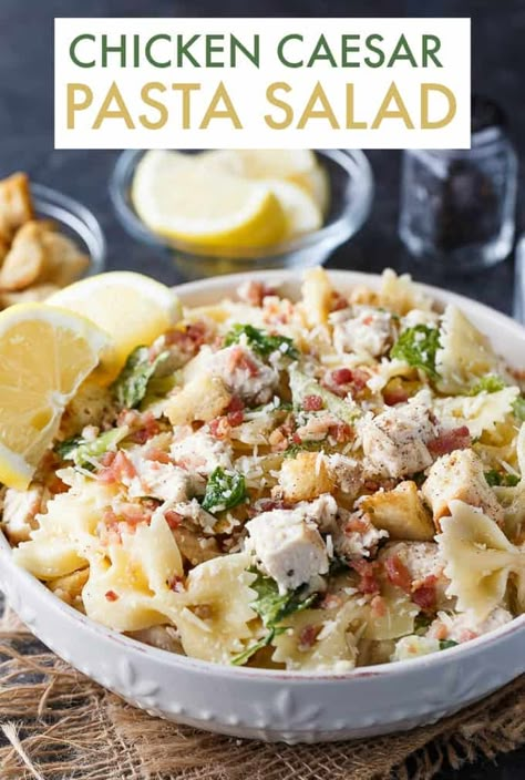 Chicken Caesar Pasta, Caesar Pasta Salad, Caesar Pasta, Chicken Caesar Pasta Salad, Greek Chicken Salad, Classic Caesar Salad, Chicken Caesar Salad, Salads Pasta, Chicken Caesar